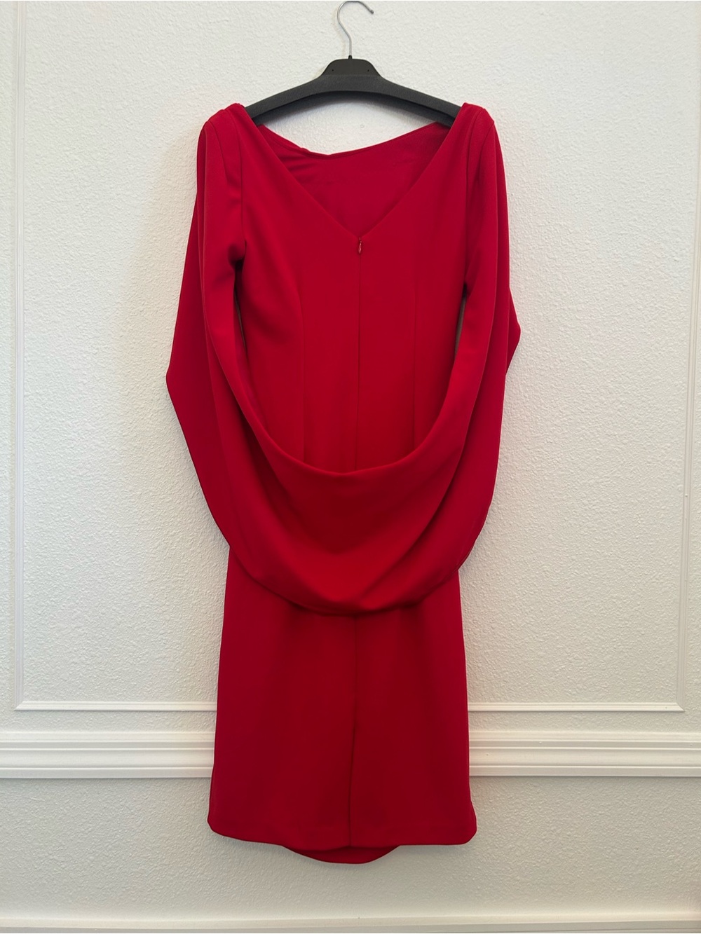 Betsy & Adam Red Drape Back Scuba Crepe Dress - Picture 3 of 5